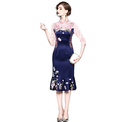 2018 New Summer Sexy Trumpet Two Color Patchwork With Embroidery Mid-Calf Dress Queen Bodycon Dress Women
2018 New Summer Sexy Trumpet Two Color Patchwork With Embroidery Mid-Calf Dress Queen Bodycon Dress Women