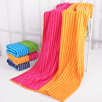Мэтт полотенце домашний текстиль хлопчатобумажная пряжа окрашенные крылья слабые полосы крутки банные полотенца вода мягкая молодежь танцевальный танец красный оранжевый 380г / артикул 70 * 140 см