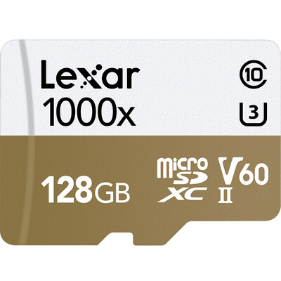 Lexar 128GB read 150MBs write 90MBs TF card Micro SDXC UHS-II U3 V60 high speed memory card 1000x MLC particles
Lexar 128GB read 150MBs write 90MBs TF card Micro SDXC UHS-II U3 V60 high speed memory card 1000x MLC particles