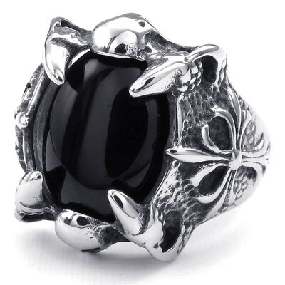 Hpolw Mens High Quality Black Stone/crystal Men's Rings fashion Jewelry Gothic Vintage Gothic Dragon Claw Cross Skull ring
Hpolw Mens High Quality Black Stone/crystal Men's Rings fashion Jewelry Gothic Vintage Gothic Dragon Claw Cross Skull ring