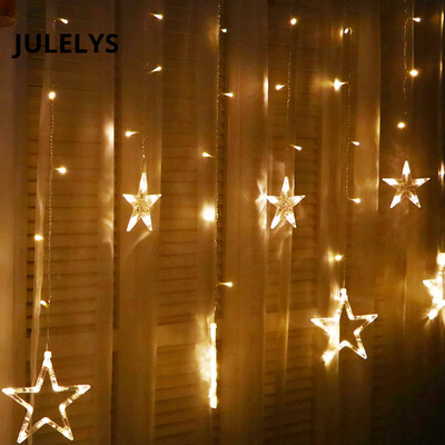 JULELYS 2M 138 Bulbs LED Star Curtain Lights Christmas Garland Festoon LED Lights Decoration For Wedding Holiday Party Bedroom
JULELYS 2M 138 Bulbs LED Star Curtain Lights Christmas Garland Festoon LED Lights Decoration For Wedding Holiday Party Bedroom