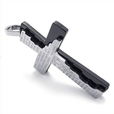 Hpolw Jewelry Hot Sale New design Mens Stainless Steel 316L Black Tablet Cross Pendant Silver prayer Necklace18-26 inches Chain
Hpolw Jewelry Hot Sale New design Mens Stainless Steel 316L Black Tablet Cross Pendant Silver prayer Necklace18-26 inches Chain