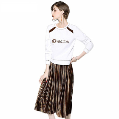 2018 New Fashion Spring Women Suit Long Sleeve T-shirt soft Corduroy Pleated Skirt Women Two Piece Sets
2018 New Fashion Spring Women Suit Long Sleeve T-shirt soft Corduroy Pleated Skirt Women Two Piece Sets