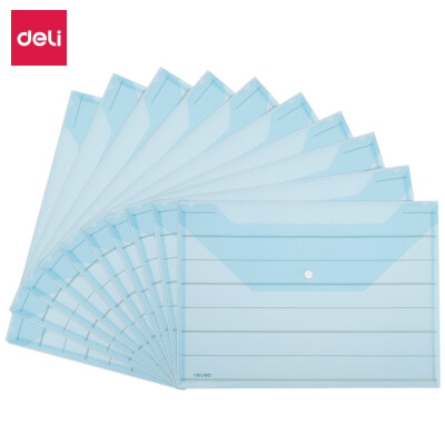Deli deli 10 A4 striped transparent file bag snap information bag portfolio blue 8313
Deli deli 10 A4 striped transparent file bag snap information bag portfolio blue 8313