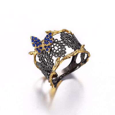 K1 Jewelry Butterfly lace ring Retro personality Pure 925 Silver Ultra Sapphire Crystal Inlay Ring gift
K1 Jewelry Butterfly lace ring Retro personality Pure 925 Silver Ultra Sapphire Crystal Inlay Ring gift