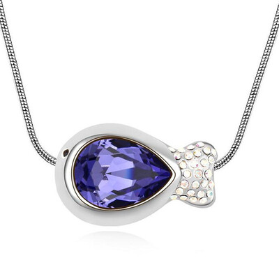 Korea Trendy Jewelry Fish Necklaces Pendants Made With Crystals from Swa Elements White Gold Plated Accessories 14702
Korea Trendy Jewelry Fish Necklaces Pendants Made With Crystals from Swa Elements White Gold Plated Accessories 14702