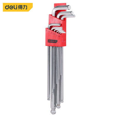 Deli deli long ball head hex wrench set S2 alloy steel -type hex driver screwdriver 9 piece set DL2270
Deli deli long ball head hex wrench set S2 alloy steel -type hex driver screwdriver 9 piece set DL2270