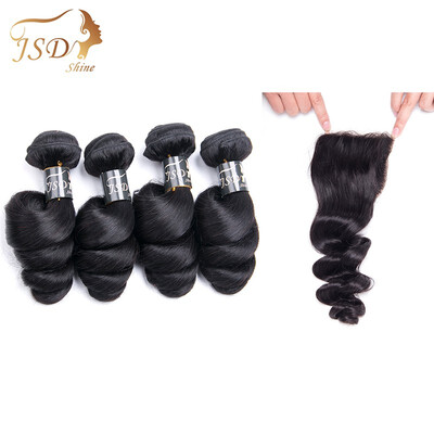 JSDshine Hair Indian Virgin Human Hair 4 Bundles with Closure Indian Loose Wave Hair Bundles with Lace Closure Hair Weave Bundles
JSDshine Hair Indian Virgin Human Hair 4 Bundles with Closure Indian Loose Wave Hair Bundles with Lace Closure Hair Weave Bundles