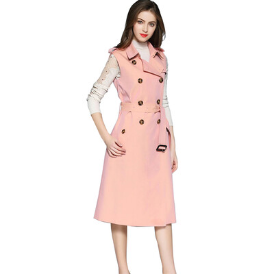 BURDULLY Double breasted Sleeveless Trench Coat Women Spring 2018 Fashion Long Coats Ladies British Autumn Trench Coat
BURDULLY Double breasted Sleeveless Trench Coat Women Spring 2018 Fashion Long Coats Ladies British Autumn Trench Coat