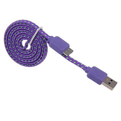 Braided Flat Cable Micro USB 30 Data Sync Charging Cord For Samsung Galaxy Note 3 N9000 S5
Braided Flat Cable Micro USB 30 Data Sync Charging Cord For Samsung Galaxy Note 3 N9000 S5