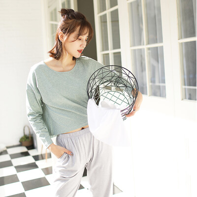 Haizhining 17W49 Pajamas ladies sexy colorful nine-point sleeves long-sleeved trousers cotton home service suit home clothes two-piece pink green 160
Haizhining 17W49 Pajamas ladies sexy colorful nine-point sleeves long-sleeved trousers cotton home service suit home clothes two-piece pink green 160