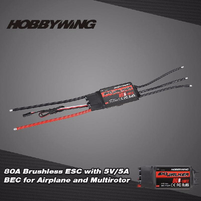 Original Hobbywing SKYWALKER 80A 26S Brushless ESC Electronic Speed Controller with 5V5A BEC Program for Airplane
Original Hobbywing SKYWALKER 80A 26S Brushless ESC Electronic Speed Controller with 5V5A BEC Program for Airplane