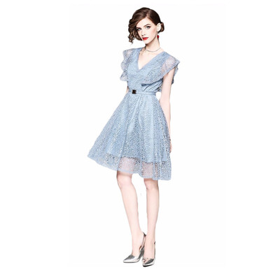 2018 New Arrival Hollow Out Blue Office Lady Summer Women Dress Women Blue Lace Dress Elegant
2018 New Arrival Hollow Out Blue Office Lady Summer Women Dress Women Blue Lace Dress Elegant