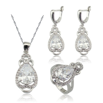 EIOLZJ Trendy Fashion Water Drop White Cubic Zirconia Silver Plated Jewelry Sets for Women Free Jewelry Box
EIOLZJ Trendy Fashion Water Drop White Cubic Zirconia Silver Plated Jewelry Sets for Women Free Jewelry Box