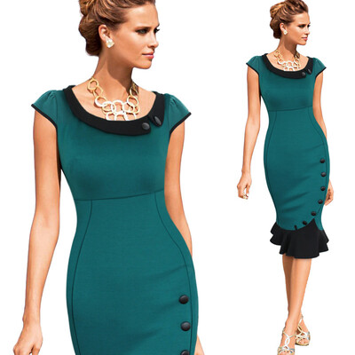 2015 Womens Vintage Elegant Formal Lace Button Patchwork Tunic Wear To Work Party Mermaid Midi Pencil Wiggle Bodycon Dress
2015 Womens Vintage Elegant Formal Lace Button Patchwork Tunic Wear To Work Party Mermaid Midi Pencil Wiggle Bodycon Dress
