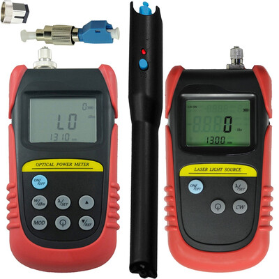 70dB to 6dB Optical Power Meter 8500nm1300nm Optical laser light source 10mw fiber visual fault locator FC to LC adapter
70dB to 6dB Optical Power Meter 8500nm1300nm Optical laser light source 10mw fiber visual fault locator FC to LC adapter