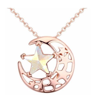 Star And Moon Pendant Necklace MADE WITH Austrian Crystals From Swa Elements For Women Gift Rose Gold Plated 23547
Star And Moon Pendant Necklace MADE WITH Austrian Crystals From Swa Elements For Women Gift Rose Gold Plated 23547