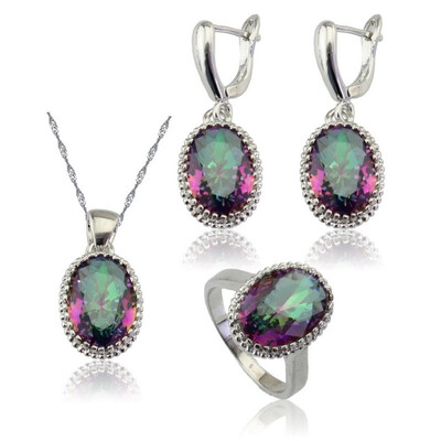 EIOLZJ Purple Stone Silver Plated Jewelry Sets for Women Necklace Pendant Dangle Earrings Ring Free Jewelry Box 7 Colors Available
EIOLZJ Purple Stone Silver Plated Jewelry Sets for Women Necklace Pendant Dangle Earrings Ring Free Jewelry Box 7 Colors Available