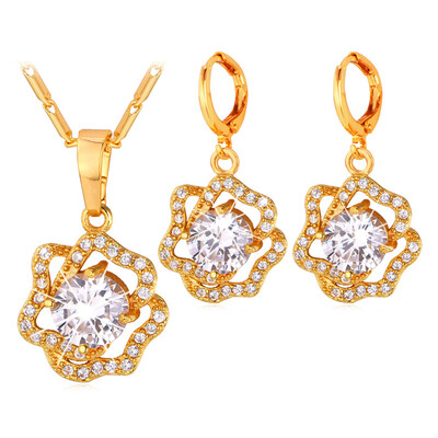 U7 Cubic Zirconia Jewelry Sets For Women 18K Gold/Platinum Plated 2015 Romantic Flower Earrings And Necklace Set Wholesale
U7 Cubic Zirconia Jewelry Sets For Women 18K Gold/Platinum Plated 2015 Romantic Flower Earrings And Necklace Set Wholesale