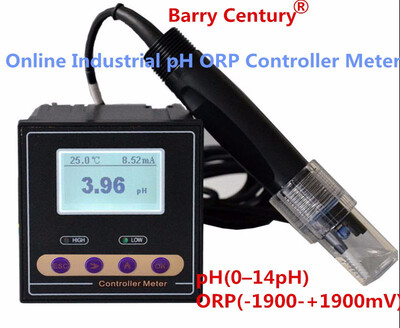 Online Industrial pH ORP Controller Meter Monitor Accuracy 002pH 1mV upper lower limit control alarm relay current output data
Online Industrial pH ORP Controller Meter Monitor Accuracy 002pH 1mV upper lower limit control alarm relay current output data