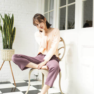 Haizhining pajamas womens long sleeve suit spring&autumn cotton nine-point sleeve trousers sexy sweet loose autumn winter wearable ladies home service two-piece light orange 170XL
Haizhining pajamas womens long sleeve suit spring&autumn cotton nine-point sleeve trousers sexy sweet loose autumn winter wearable ladies home service two-piece light orange 170XL