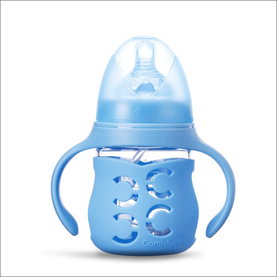 Cosbel comisbell wide-bore glass bottle anti-flatulence with handle straw drop-proof silicone sleeve arc shape 150ml blue
Cosbel comisbell wide-bore glass bottle anti-flatulence with handle straw drop-proof silicone sleeve arc shape 150ml blue