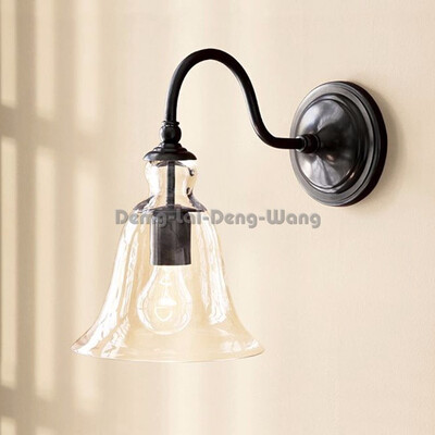 Vintage iron bracket fixtures bell glass sconce indoor wall light for hotel bathroom
Vintage iron bracket fixtures bell glass sconce indoor wall light for hotel bathroom