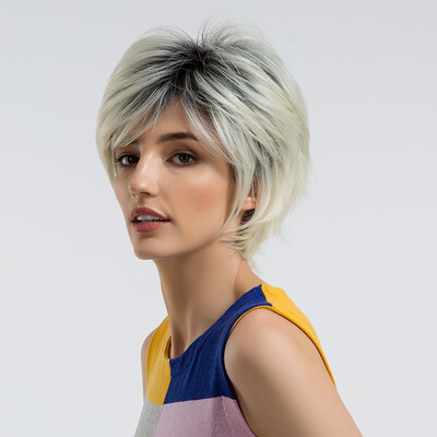 BLONDE UNICORN 10 Inch Short Wigs Black Top Creamy-white Ombre Fluffy Multi-layers Curly Hair Wigs With Side Fringes For Women
BLONDE UNICORN 10 Inch Short Wigs Black Top Creamy-white Ombre Fluffy Multi-layers Curly Hair Wigs With Side Fringes For Women