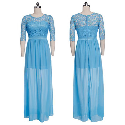 New Womens Ladies Elegant Medium Sleeve O-Neck Sexy Hollow Out Lace Chiffon Cocktail Party Prom Evening Long Dress Gown
New Womens Ladies Elegant Medium Sleeve O-Neck Sexy Hollow Out Lace Chiffon Cocktail Party Prom Evening Long Dress Gown