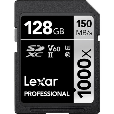 Lexar 128GB read 150MBs write 90MBs SDXC UHS-II U3 V60 SD high speed memory card 1000x MLC particles
Lexar 128GB read 150MBs write 90MBs SDXC UHS-II U3 V60 SD high speed memory card 1000x MLC particles