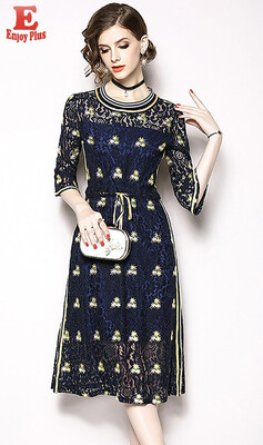 M L XL XXL elegant new autumn summer 2018 women lace midi dress 34 sleeve blue flower slim A line office lady hollow out
M L XL XXL elegant new autumn summer 2018 women lace midi dress 34 sleeve blue flower slim A line office lady hollow out