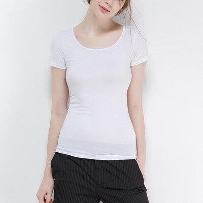 Canvaus Summer New Women Modal Slim Simple Basic Tight-fitting O-neck Short Sleeve T Shirt 
Canvaus Summer New Women Modal Slim Simple Basic Tight-fitting O-neck Short Sleeve T Shirt