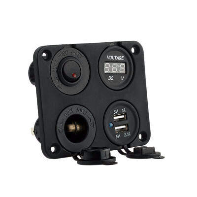 Four Hole Panel Base Dual USB Socket Voltmeter Meter Power Socket ON-OFF Button Switch for Car Truck Motorcycle Boat for A
Four Hole Panel Base Dual USB Socket Voltmeter Meter Power Socket ON-OFF Button Switch for Car Truck Motorcycle Boat for A