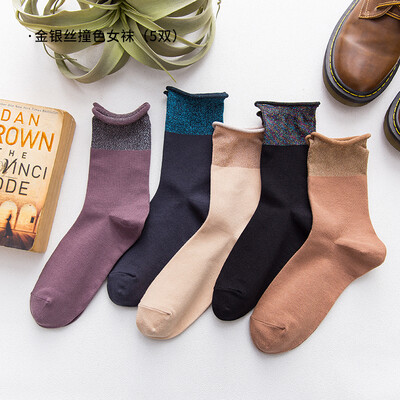 TOLORINIE 5 pairs of autumn&winter gold&silver silk fashion bubble mouth plain casual warm tube female socks black 1 dark gray 1 milk white 1 dark red 1 light gray 1 22-24
TOLORINIE 5 pairs of autumn&winter gold&silver silk fashion bubble mouth plain casual warm tube female socks black 1 dark gray 1 milk white 1 dark red 1 light gray 1 22-24
