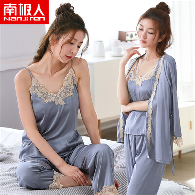 Antarctic Pajamas Women Summer 3 Piece Long Sleeve Sexy Imitation Silk Princess Sweet Ice Silk Sling Pajamas Korean Lace Home Service Orange M
Antarctic Pajamas Women Summer 3 Piece Long Sleeve Sexy Imitation Silk Princess Sweet Ice Silk Sling Pajamas Korean Lace Home Service Orange M