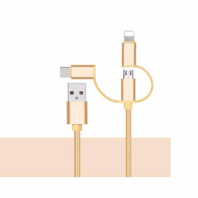 OLOEY three in one data line is suitable for Apple Android Type-C metal three Nylon Braided charging line
OLOEY three in one data line is suitable for Apple Android Type-C metal three Nylon Braided charging line