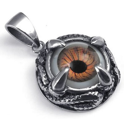 Hpolw New Design Stainless Steel Casting Black Dragon Claw Men Pendant Orange Color Devil Eye Necklace18-26 inch Chain
Hpolw New Design Stainless Steel Casting Black Dragon Claw Men Pendant Orange Color Devil Eye Necklace18-26 inch Chain