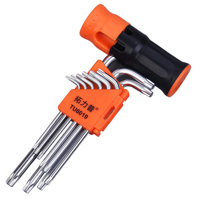 Extension wrench 9 pieces of plum hex wrench set afterburning stick pattern with hole hex afterburner auxiliary handle set TU6019
Extension wrench 9 pieces of plum hex wrench set afterburning stick pattern with hole hex afterburner auxiliary handle set TU6019