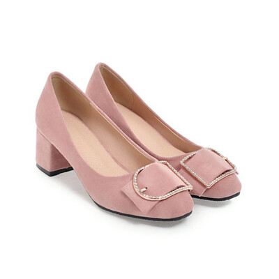IDIFU Womens Elegant Faux Suede Rhinestone Buckle Round Toe Block Medium Heel Slip on Pumps Shoes
IDIFU Womens Elegant Faux Suede Rhinestone Buckle Round Toe Block Medium Heel Slip on Pumps Shoes
