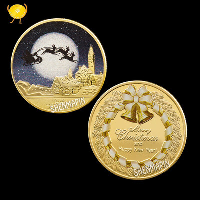 Christmas Eve commemorative coins Merry Christmas gold plated silver coins exquisite holiday party gift coin collectibles
Christmas Eve commemorative coins Merry Christmas gold plated silver coins exquisite holiday party gift coin collectibles