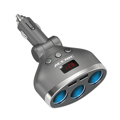 One for three cigarette lighter multi-function with switch one minute two USB mobile phone car charger plug
One for three cigarette lighter multi-function with switch one minute two USB mobile phone car charger plug