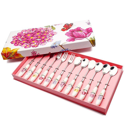 12 PCS Dessert Flatware Set Ergonomic Herb Garden Ceramic Stainless Steel Dinnerware Coffee Tea Cake Salad Flatware Set Gift
12 PCS Dessert Flatware Set Ergonomic Herb Garden Ceramic Stainless Steel Dinnerware Coffee Tea Cake Salad Flatware Set Gift