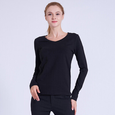PREISEI Women Black PIMA Cotton T Shirt Plus Size V Neck Long Sleeve Casual Simple Slim T-Shirt Ladies Tops Tshirt PV001B
PREISEI Women Black PIMA Cotton T Shirt Plus Size V Neck Long Sleeve Casual Simple Slim T-Shirt Ladies Tops Tshirt PV001B