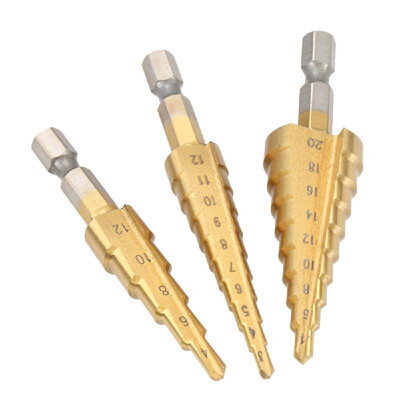 3Pcs HSS Titanium Coated Straight Flute Step Drill Bits Hole 3-124-124-20mm V2W5
3Pcs HSS Titanium Coated Straight Flute Step Drill Bits Hole 3-124-124-20mm V2W5
