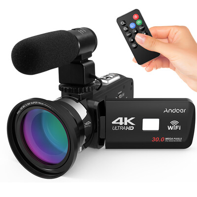 Andoer 4K Ultra HD WiFi Digital Video Camera Camcorder DV Recorder 16X Zoom 30" LCD Touchscreen IR Night Vision with Hot Shoe Mou
Andoer 4K Ultra HD WiFi Digital Video Camera Camcorder DV Recorder 16X Zoom 30" LCD Touchscreen IR Night Vision with Hot Shoe Mou