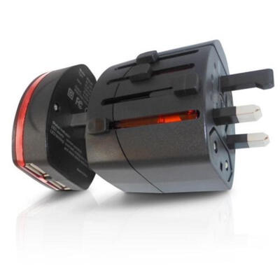 World Wide Universal Travel Adapter Multi Plug Charger with Dual USB 2 PORT UK
World Wide Universal Travel Adapter Multi Plug Charger with Dual USB 2 PORT UK
