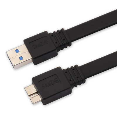 Shanze (SAMZHE) AP-418 высокоскоростной USB3.0 мобильный жесткий диск данных линия AM / Micro B телефон данные зарядный кабель плоский черный 1,5 м