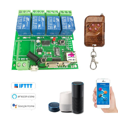 eWeLink 433Mhz Smart Remote Control Wireless Switch Universal Module 4ch DC 5V Wifi Switch with Shell Timer Phone APP Remote Contro
eWeLink 433Mhz Smart Remote Control Wireless Switch Universal Module 4ch DC 5V Wifi Switch with Shell Timer Phone APP Remote Contro