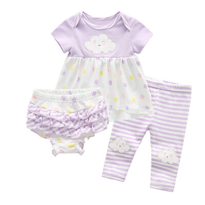 Kiddiezoom 3PCS Girl Dresses Babywear Clothing Sets Baby Girl Clothes DressShortsPants Cotton For Babies Skirt Purple Stripes
Kiddiezoom 3PCS Girl Dresses Babywear Clothing Sets Baby Girl Clothes DressShortsPants Cotton For Babies Skirt Purple Stripes