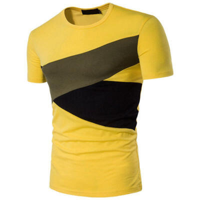 Hot Mens Slim Fit O Neck Short Sleeve Muscle Tee T-shirt Casual Blouse Tops